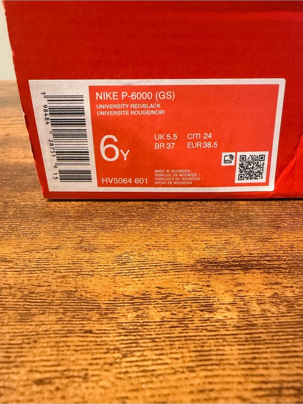 Nike P-6000 Red and Black 6Y/7.5W